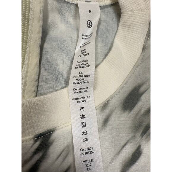 Lululemon Mesh Overlay High-Neck Dress Size 8 Gray Off White - Picture 14 of 15